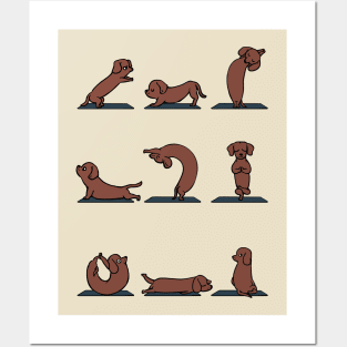 Dachshund yoga Posters and Art